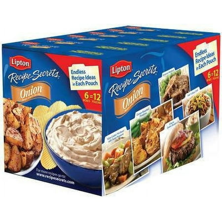 Lipton Soup Recipe Secrets and Dip Mix For a Delicious Meal Great With Your Favorite Recipes, Dip or Mix 2 oz Pack of 6, Onion, 12 Ounce