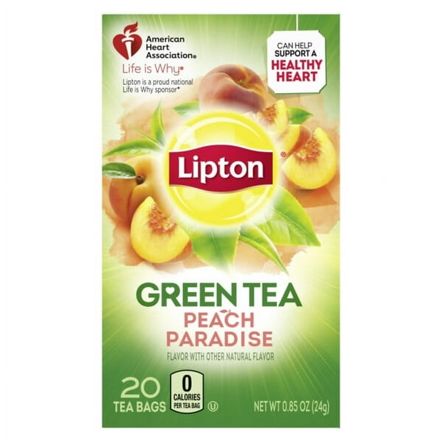 Lipton Peach Paradise Green Tea, Tea Bags 20 Count Box