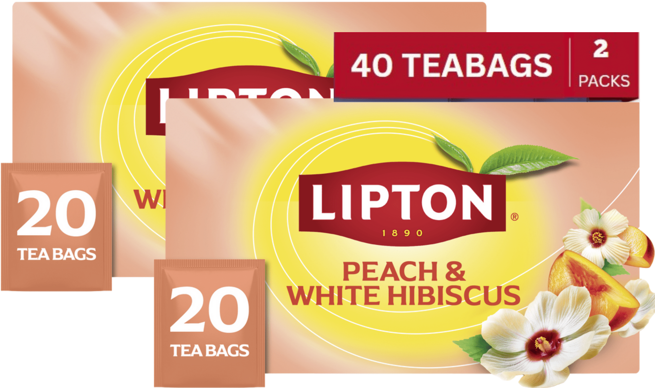 Lipton Peach Paradise Herbal Tea Bags, Caffeine Free Fruit Tea