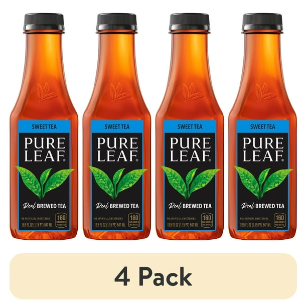 (4 pack) Lipton Pure Leaf Sweet Tea Iced Tea, Bottled Tea Drink, 18.5