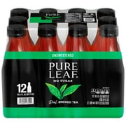 Lipton Pure Leaf Unsweetened Real Brewed Black Iced Tea, 16.9 fl oz, 12 Pack Bottles