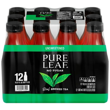 Lipton Pure Leaf Unsweetened Real Brewed Black Iced Tea, 16.9 fl oz, 12 Pack Bottles