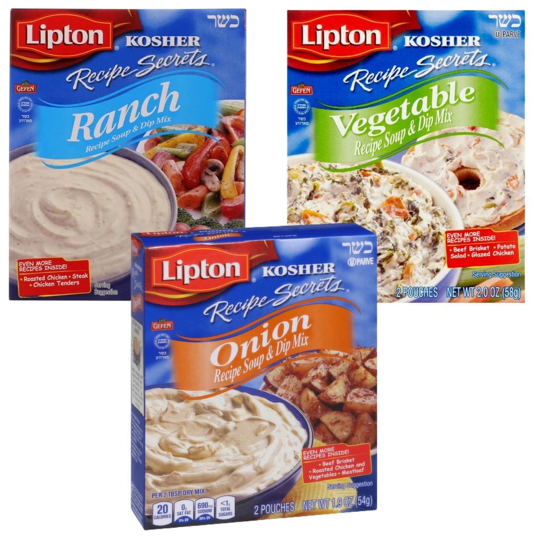 Lipton Recipe Secrets Kosher Soup & Dip Mix Variety Pack of 3 (Vegetable, Ranch, Onion)