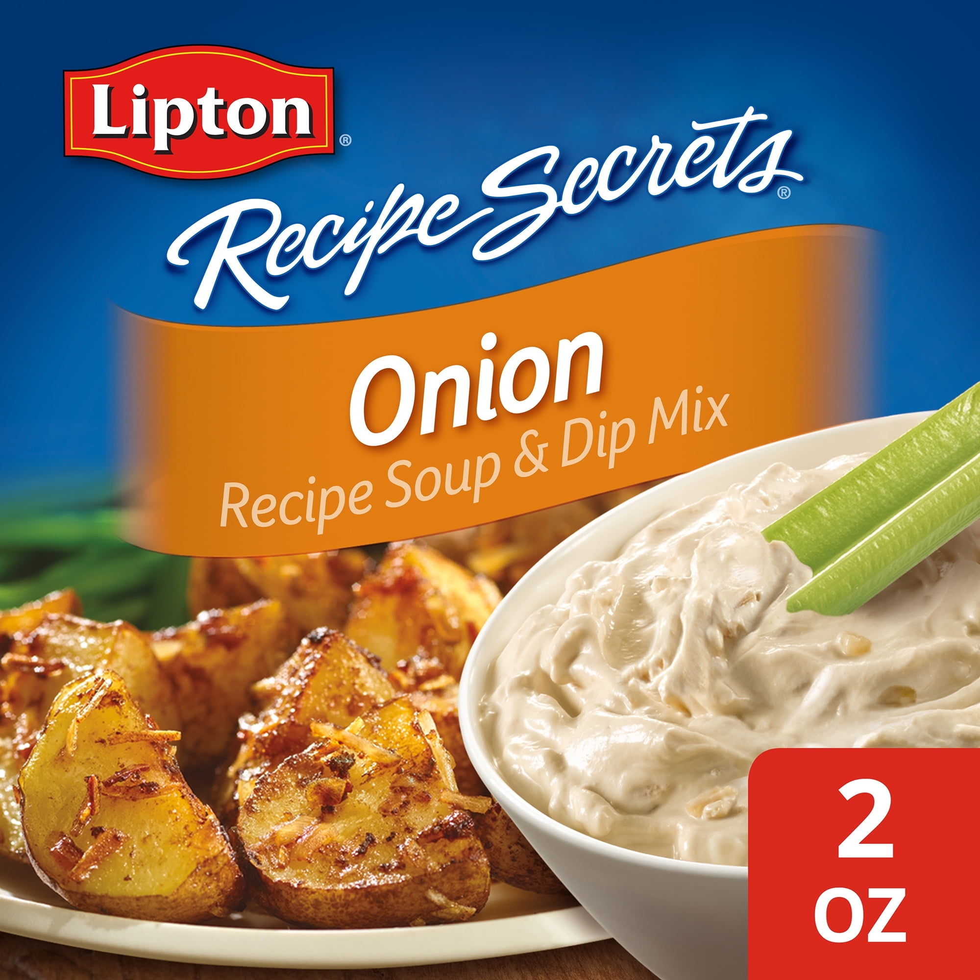 Lipton Recipe Secrets Onion Dry Soup and Dip Mix, 2 oz, 2 Count Box Regular