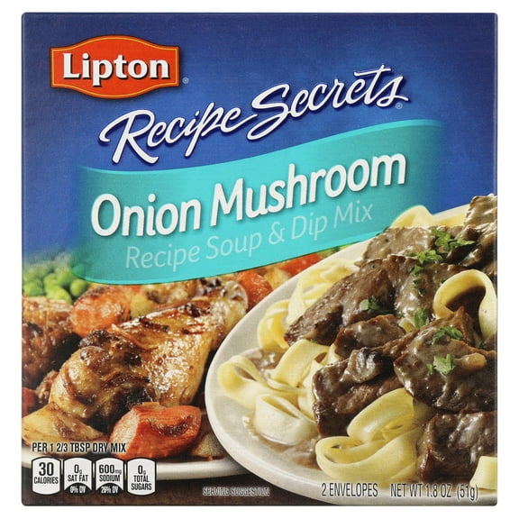 Lipton Recipe Secrets Onion Mushroom Dry Recipe Soup and Dip Mix, 1.8 Oz, 2 Pack