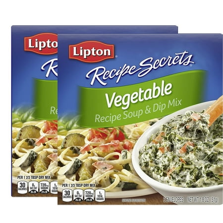 Lipton Recipe Secrets Soup and Dip Mix, Vegetable 1.8 oz, Pack of 2