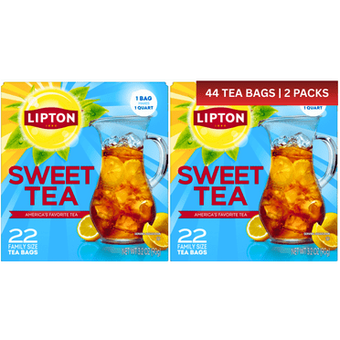 Lipton Southern Sweet Iced Tea Bags 22 Count Family Size (Pack of 2)