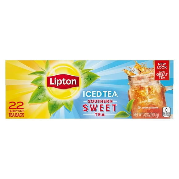 Lipton Southern Sweet Iced Tea Bags, Family Size Tea Bags 22ct