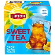 Lipton Southern Sweet Tea Iced Tea Drink Mix 22 Family Size Tea Bags 90.7g Box