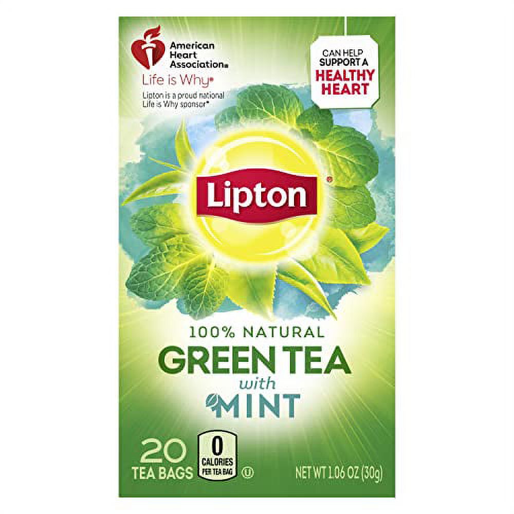 Lipton Tea Bags 100 Natural Green Tea with Mint Flavored Tea That Can