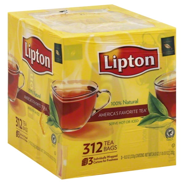 Lipton Tea Bags - 100% Natural, Regular - 100ct Box