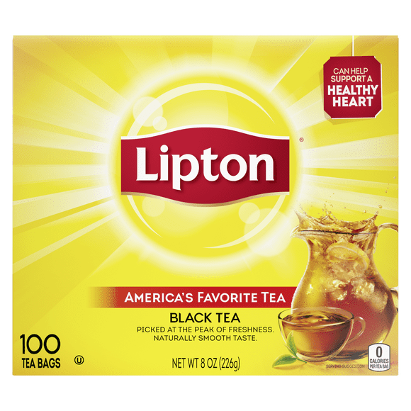 Lipton Tea Bags, Black Tea, Can Help Support a Healthy Heart, 100 Black Tea Bags