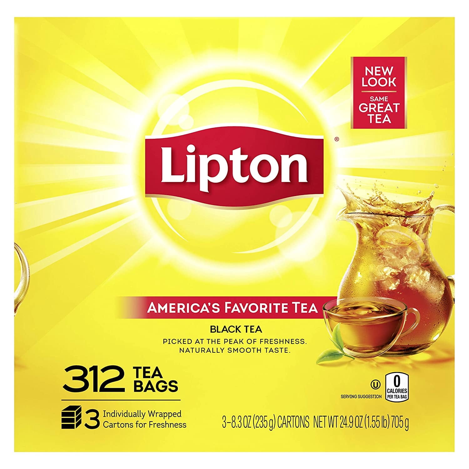 Lipton Tea Bags, Black Tea, Smooth Taste, Flavonoids for Heart Health ...