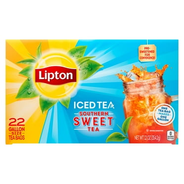 Lipton Southern Sweet Black Tea Bags, Gallon Size, 22 Count