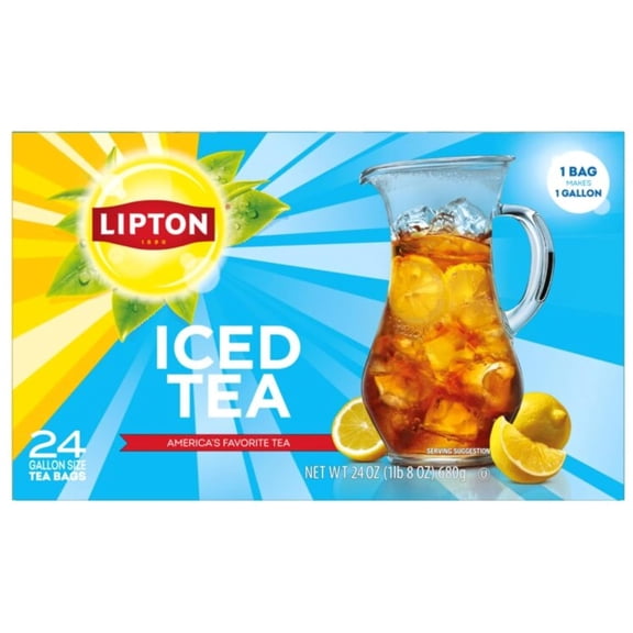 Lipton Unsweetened Black Tea Bags, Gallon Size, 24 Count