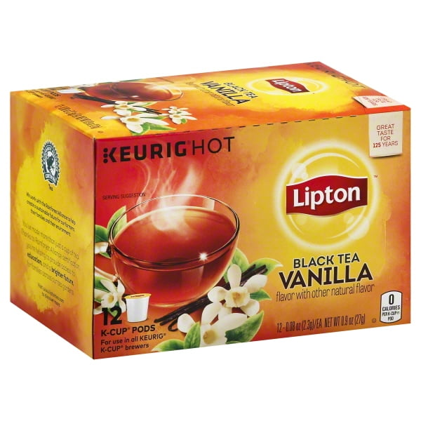 Lipton Vanilla Black Tea KCups, Tea Pods, 12 Ct