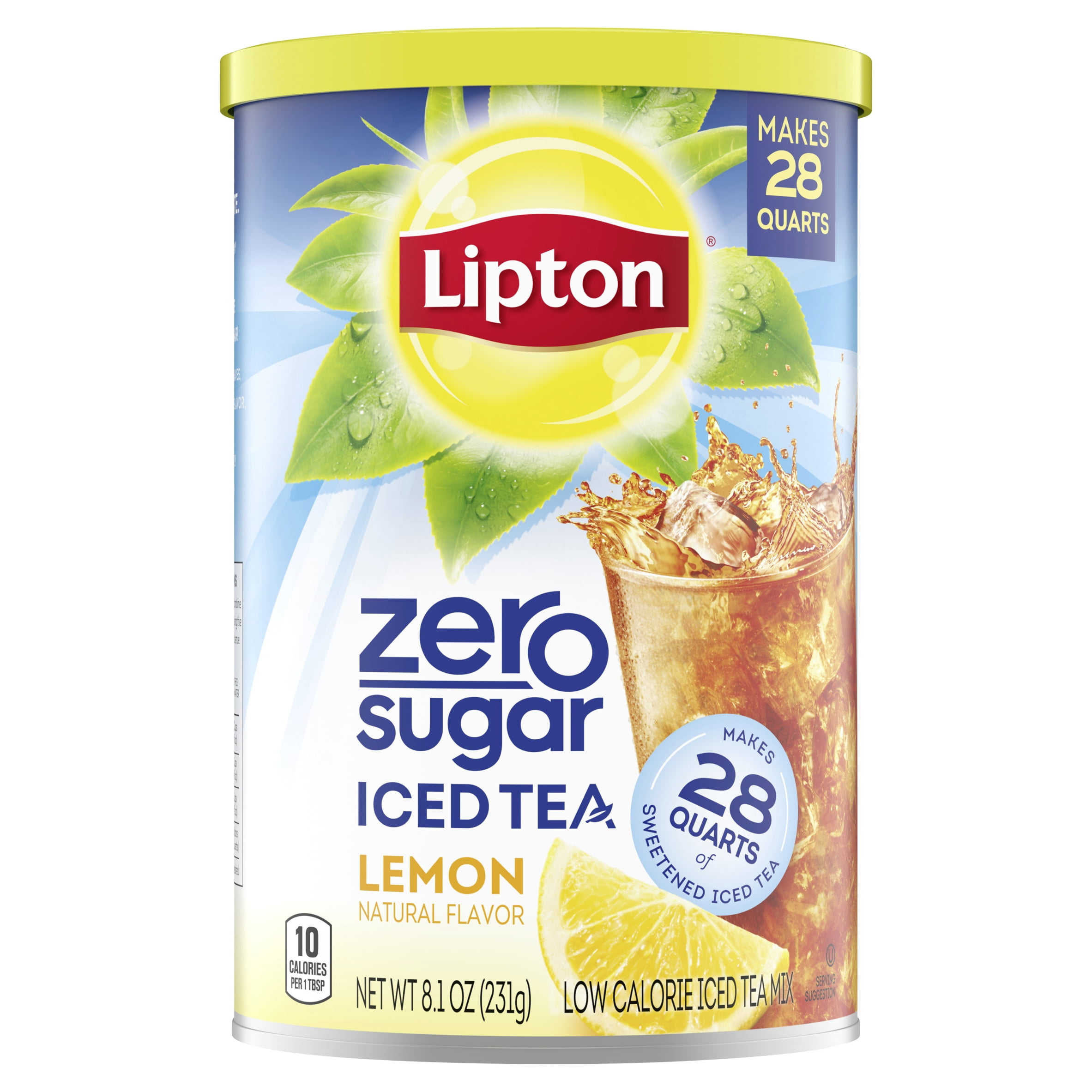 Lipton Zero Sugar Iced Tea Mix Black Tea , Lemon, Caffeinated, 28