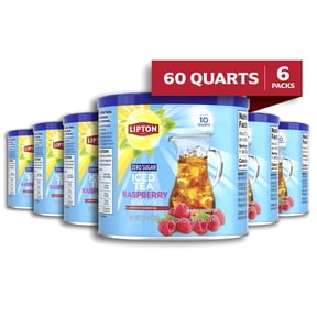 Lipton Zero Sugar Raspberry Flavor Iced Tea Mix, 10 Quarts