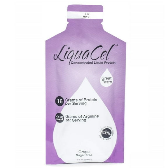 LiquaCel Liquid Protein 1oz Packets - Available in 5 Flavors! Size: 25-Pack, Flavor: Grape
