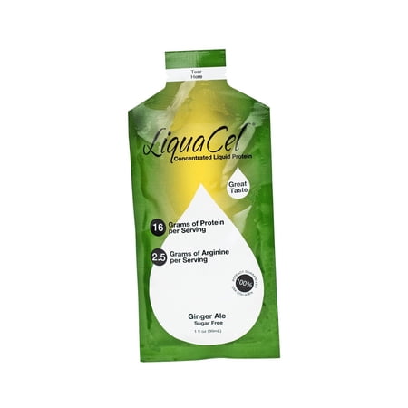 LiquaCel Liquid Protein 1oz Packets - Available in 6 Flavors! Size: 25-Pack, Flavor: Ginger Ale