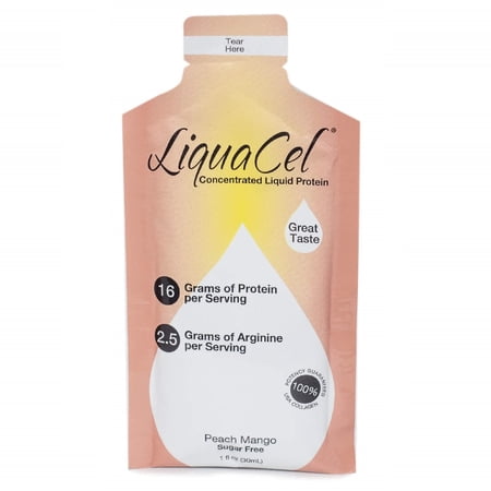 LiquaCel Liquid Protein 1oz Packets - Available in 6 Flavors! Size: 50-Pack, Flavor: Peach Mango
