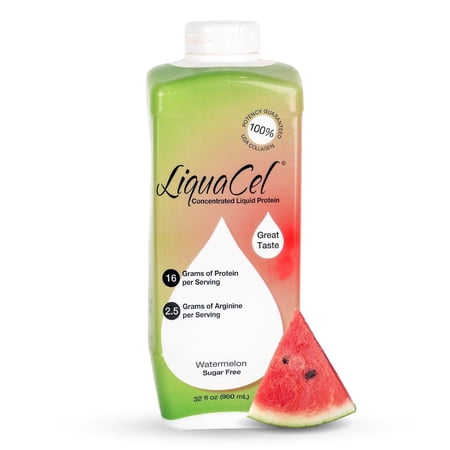 LiquaCel Liquid Protein, Watermelon, 16g Collagen Protein, 32 fl oz, 6 Count