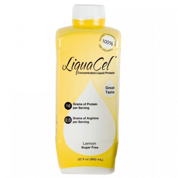LiquaCel Oral Protein Supplement, Lemon Flavor, 32 oz. Bottle, 1 Count