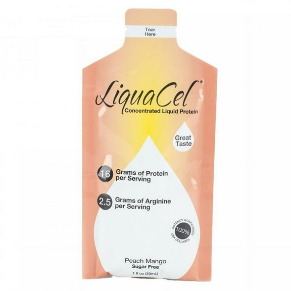 LiquaCel Oral Protein Supplement, Peach Mango, 1 oz., 1 Count