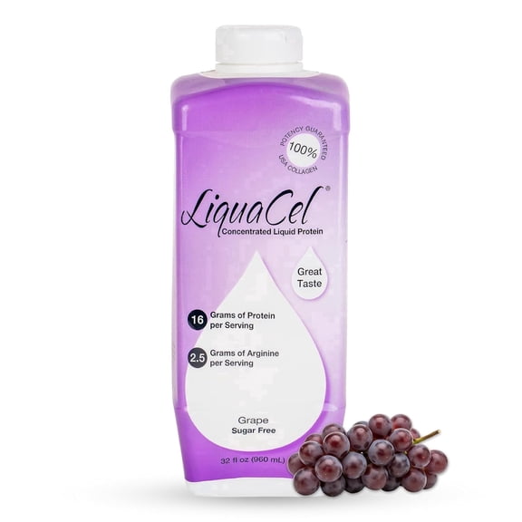 LiquaCel Liquid Protein, Grape, 16g Collagen Protein, 32 fl oz