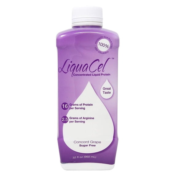 Liquacel Concentrated Liquid Protein, Sugar Free, Concord Grape, 32 Oz,