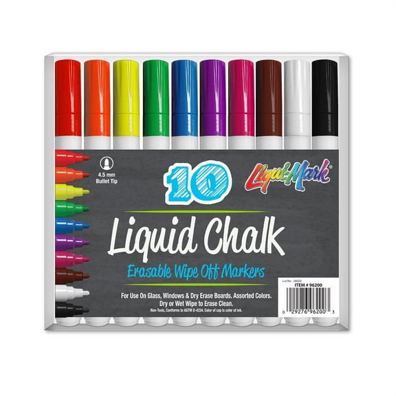 Liqui-Mark 10 Pack Liquid Chalk Markers