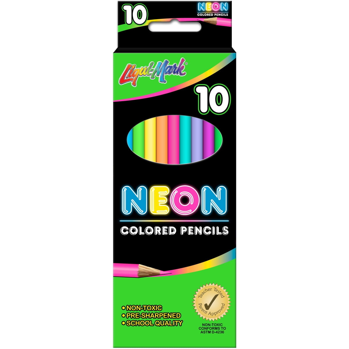 LiquiMark 7" PreSharpened Neon Colored Pencils Assorted Colors