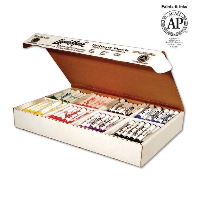 Liqui-Mark Washable Broadline Marker - Assorted Colors, Classroom Pack, Set of 200