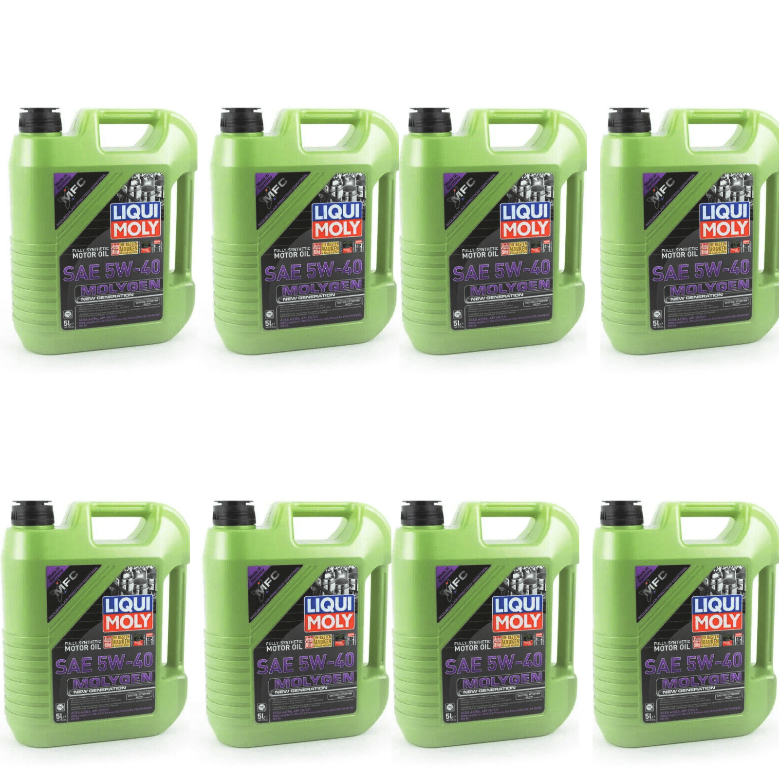 Liqui Moly 20232 Molygen 5W40 New Generation Engine Oil Pack of 8