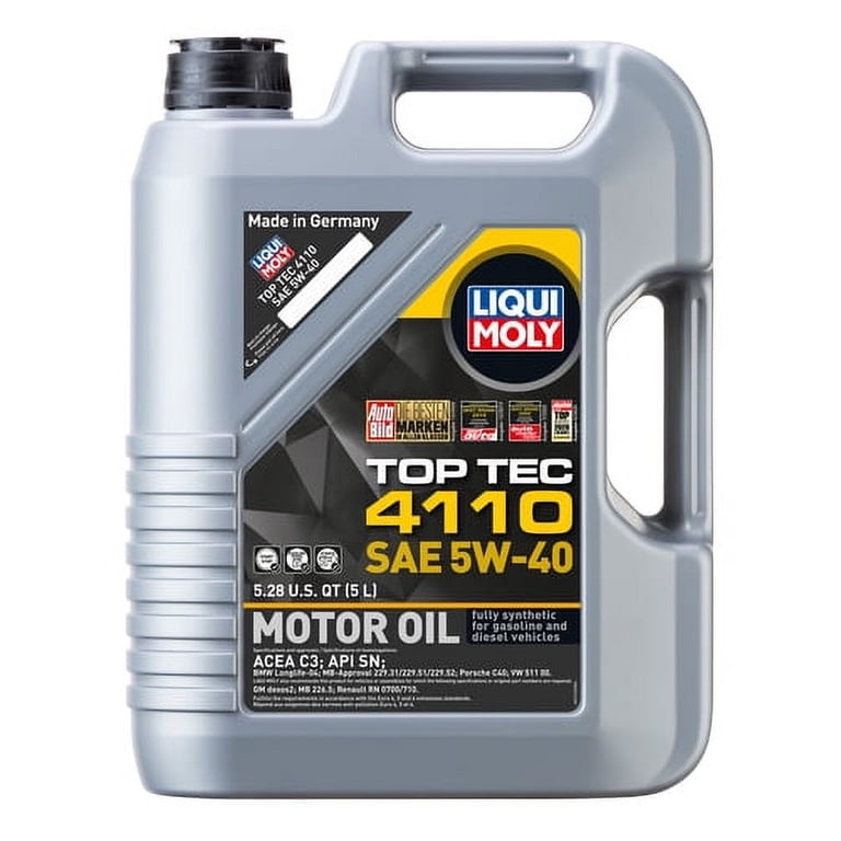 Liqui-Moly Top Tec 5W-40 Full Synthetic Motor Oil, 5 Liters 