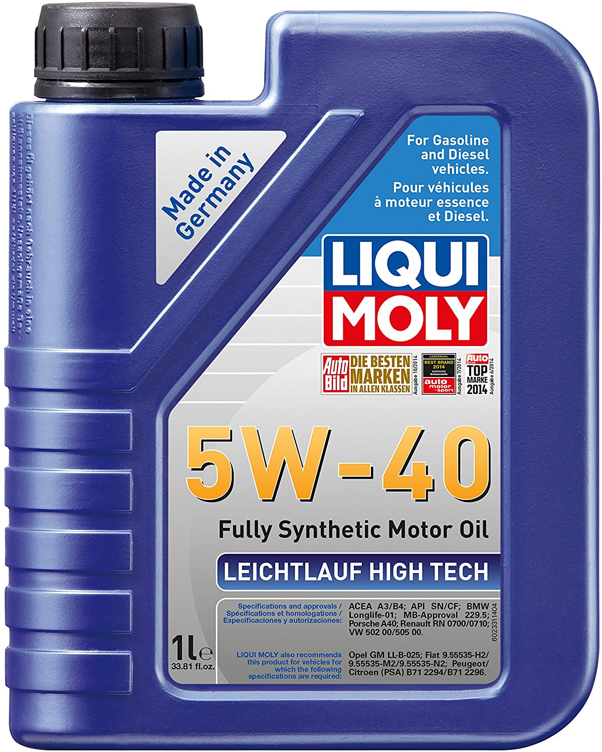 Liqui Moly 2331 Leichtlauf High Tech 5W40 Engine Oil 1 Liter