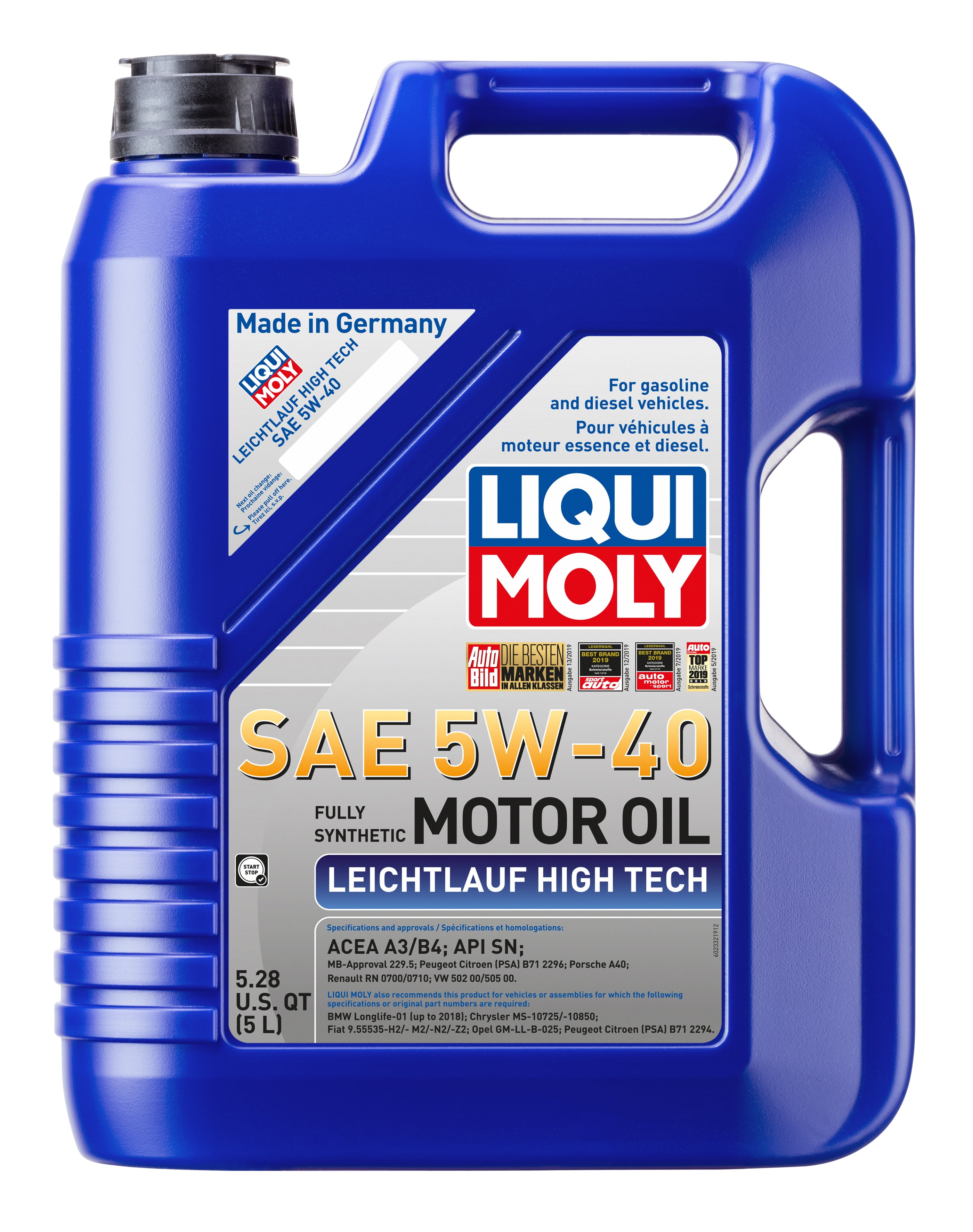 Liqui Moly 2332 Leichtlauf High Tech 5W 40 Engine Oil 5 Liter 