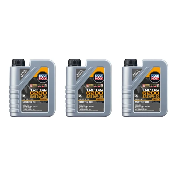 Liqui Moly 3L Engine Motor Oil - Top Tec 6200 0W-20 (3x1L)