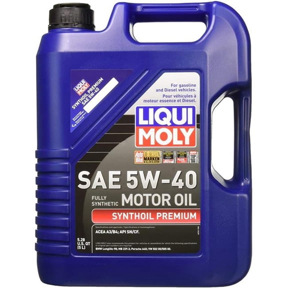 Liqui Moly 5 Liter SAE 5W-40 Synthoil Premium Motor Oil
