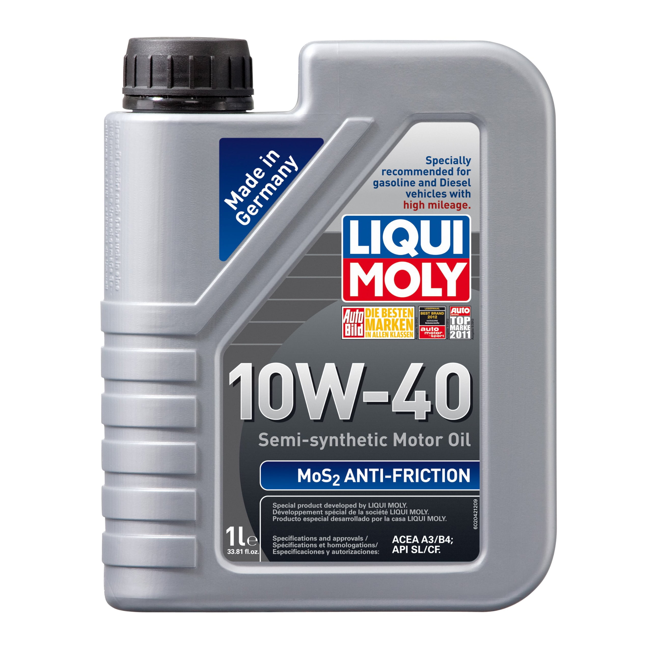 Liqui Moly MoS2 Anti-Friction Semi-Synthetic Motor Oil 10W-40, 1L