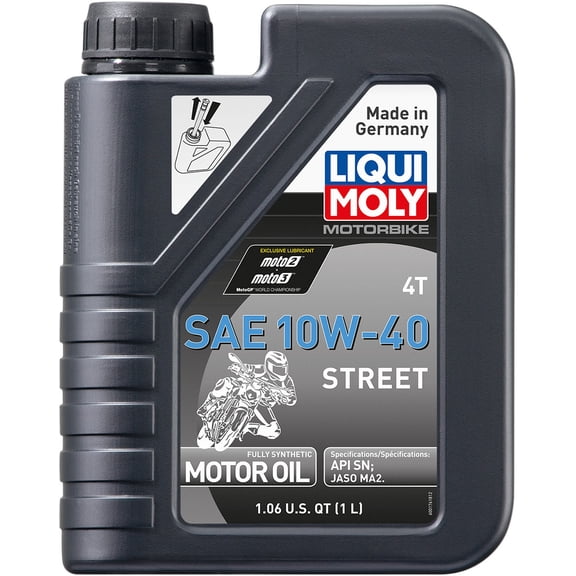 Liqui Moly 4T Street Synthetic Motor Oil 10W-40 for 4-Stroke Engines, 1 Liter (20054)