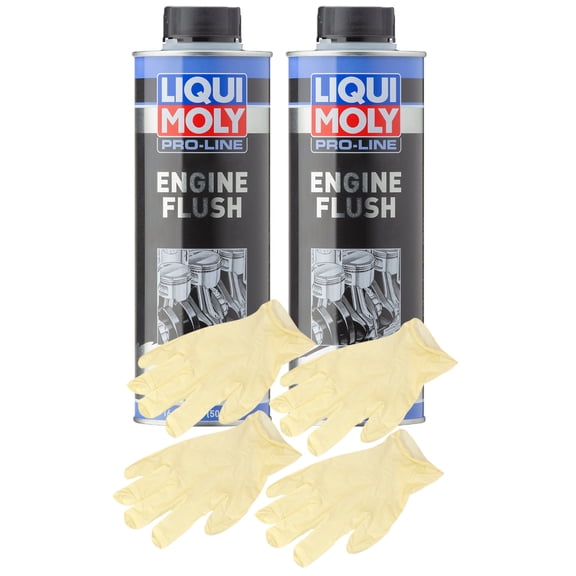 Liqui-Moly Pro-Line Engine Flush (500 ML) Bundle with Latex Gloves (6 Items)