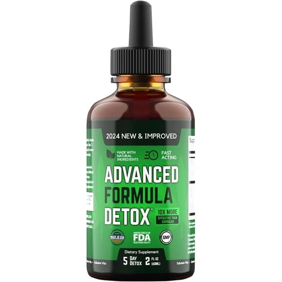 Liquid Advanced Formula Detox - Detoxify and Rejuvenate: Liquid Dietary Supplement for Total Body Cleanse - Supplement for Toxin Removal - 2 Pack - 2 Fl Oz (20 Servings)