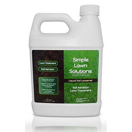 Liquid Aerating Soil Loosener- Aerator Soil Conditioner- No Mechanical or Core Aeration- Simple Lawn Solutions- Any Grass Type, All Season- Great for Compact Soils, Standing Water, Poor Drainage.
