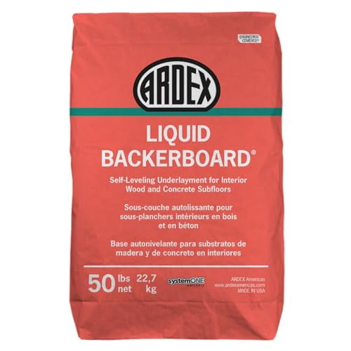 Liquid BackerBoard, Portland Cement-Based Self-Levelling Underlayment for Encapsulating in-Floor Electrical Heating Systems, Interior Wood and Concrete Subfloors, 50 lb (22.7 kg) Bag