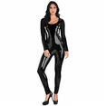 thumbnail image 1 of Liquid Black Catsuit Womens Costume Sexy Dancer Unitard Adult Jumpsuit, 1 of 1