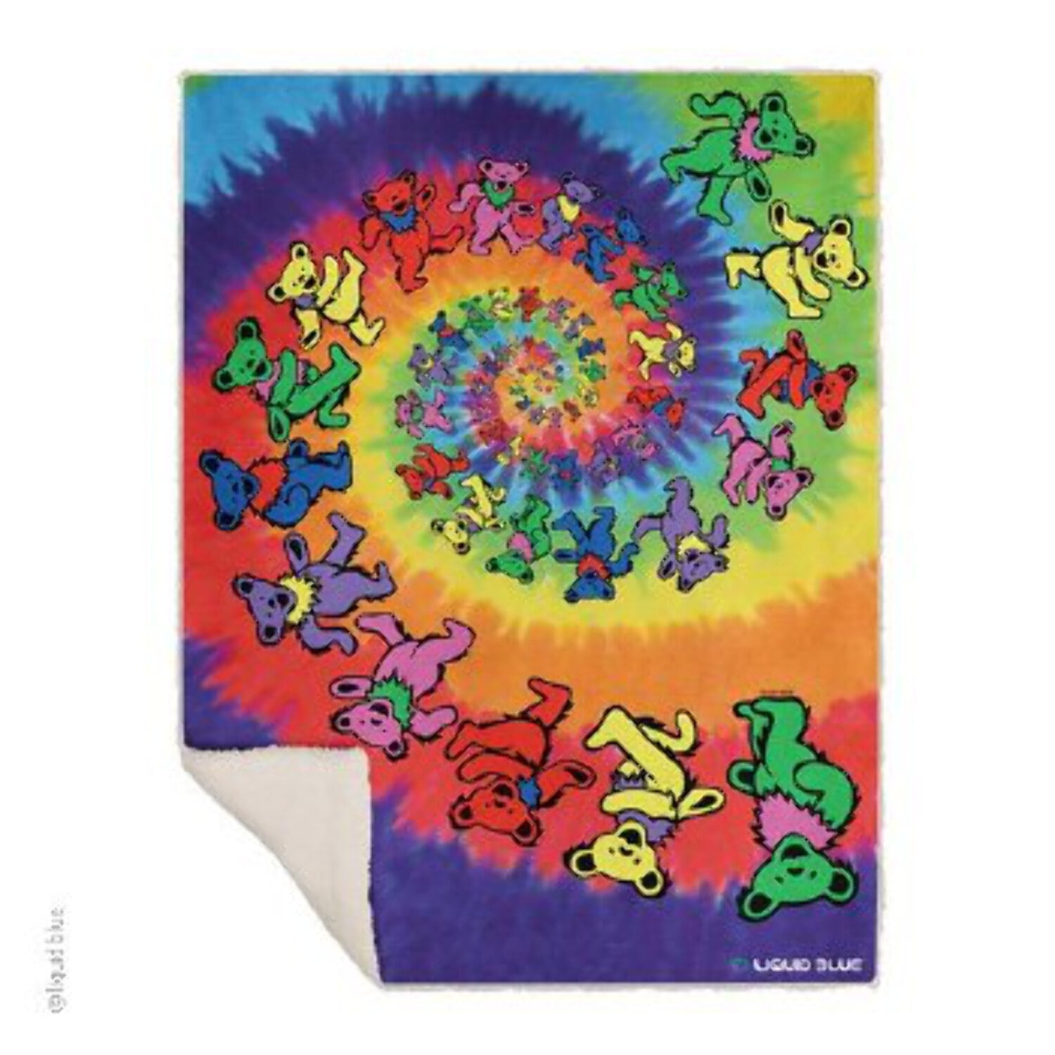 Multicolor Spiral Bears Coral Fleece Throw Blanket 50" x 60"