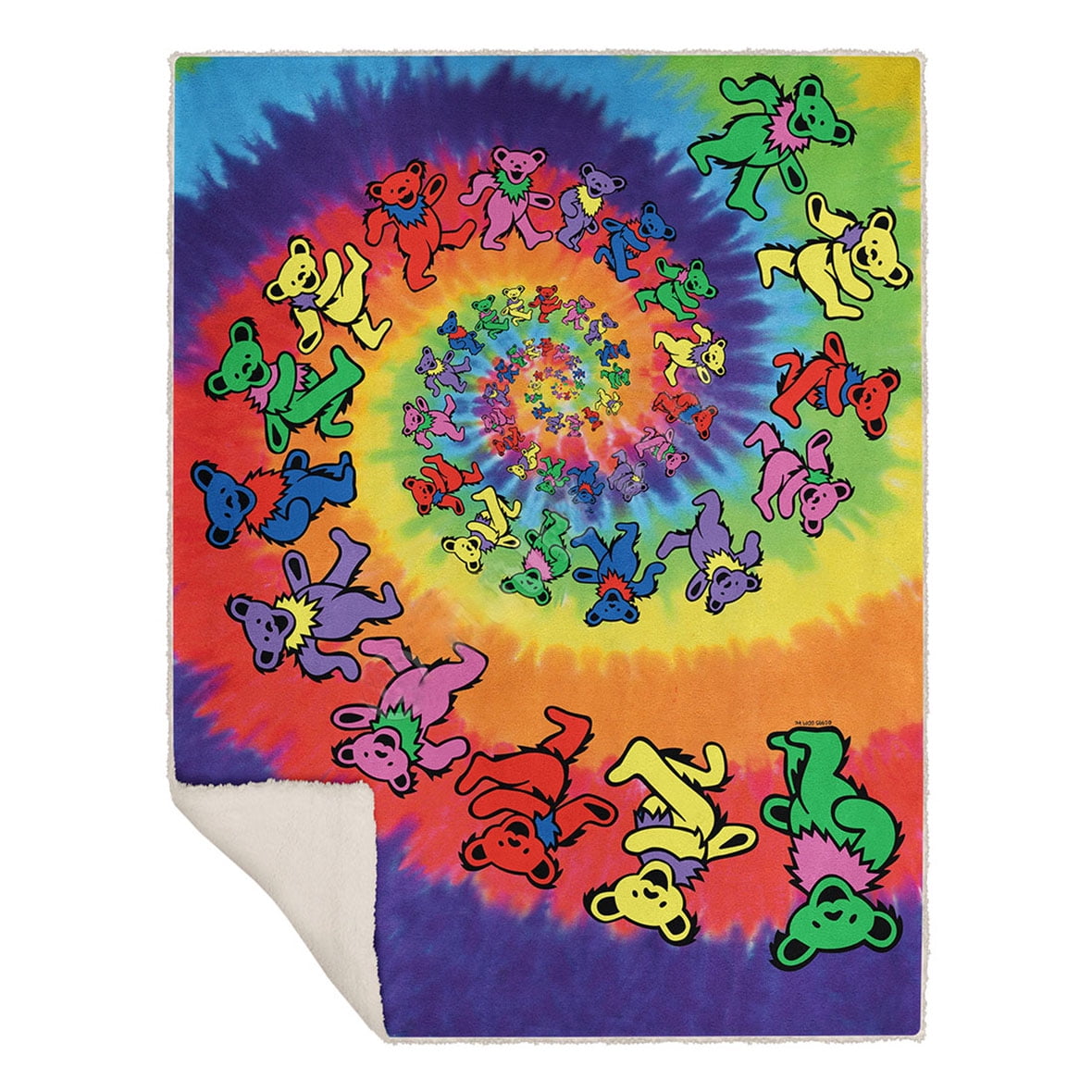 Multicolor Spiral Bears Coral Fleece Throw Blanket 50" x 60"