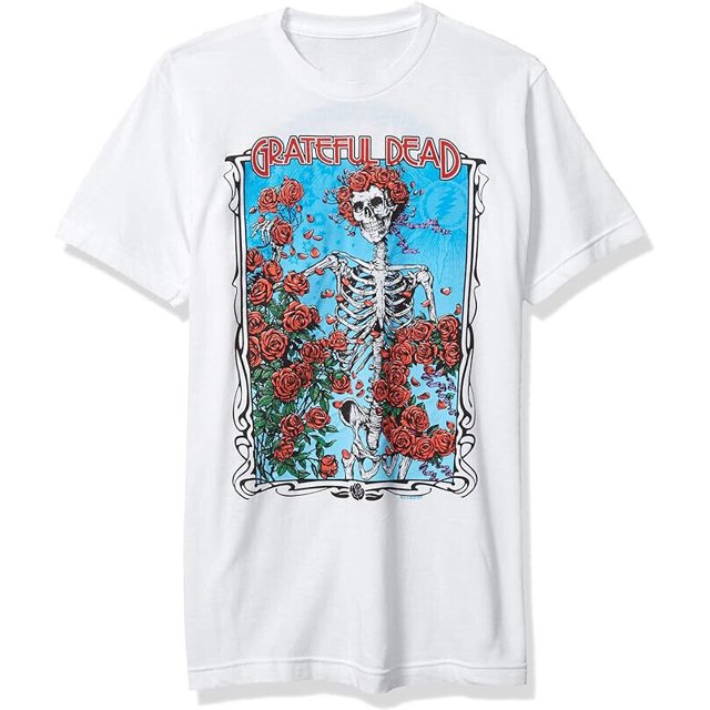 Liquid Blue UnisexAdult Standard Grateful Dead Bertha Wheel and Roses