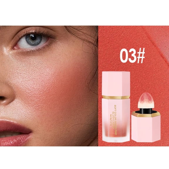 Liquid Blush for Cheeks, Rosy Multi-Use Face Rouge, 2-in-1 Cheek and Lip Tint with Soft Pad Applicator, Lightweight Hydrating Formula for Natural Flawless Finish, Sweat-Resistant Long-Wearing Texture